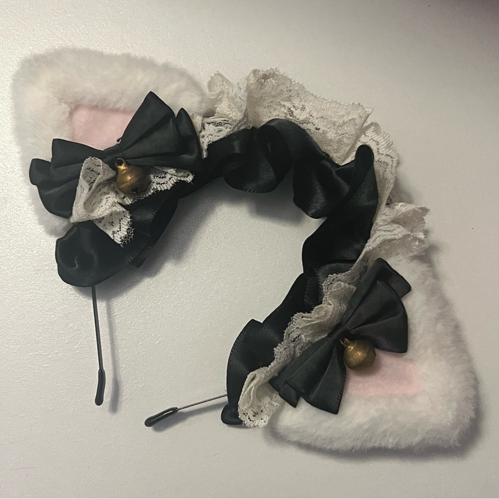 Cosplay Maid Lace Cat Ear Headband with Bells